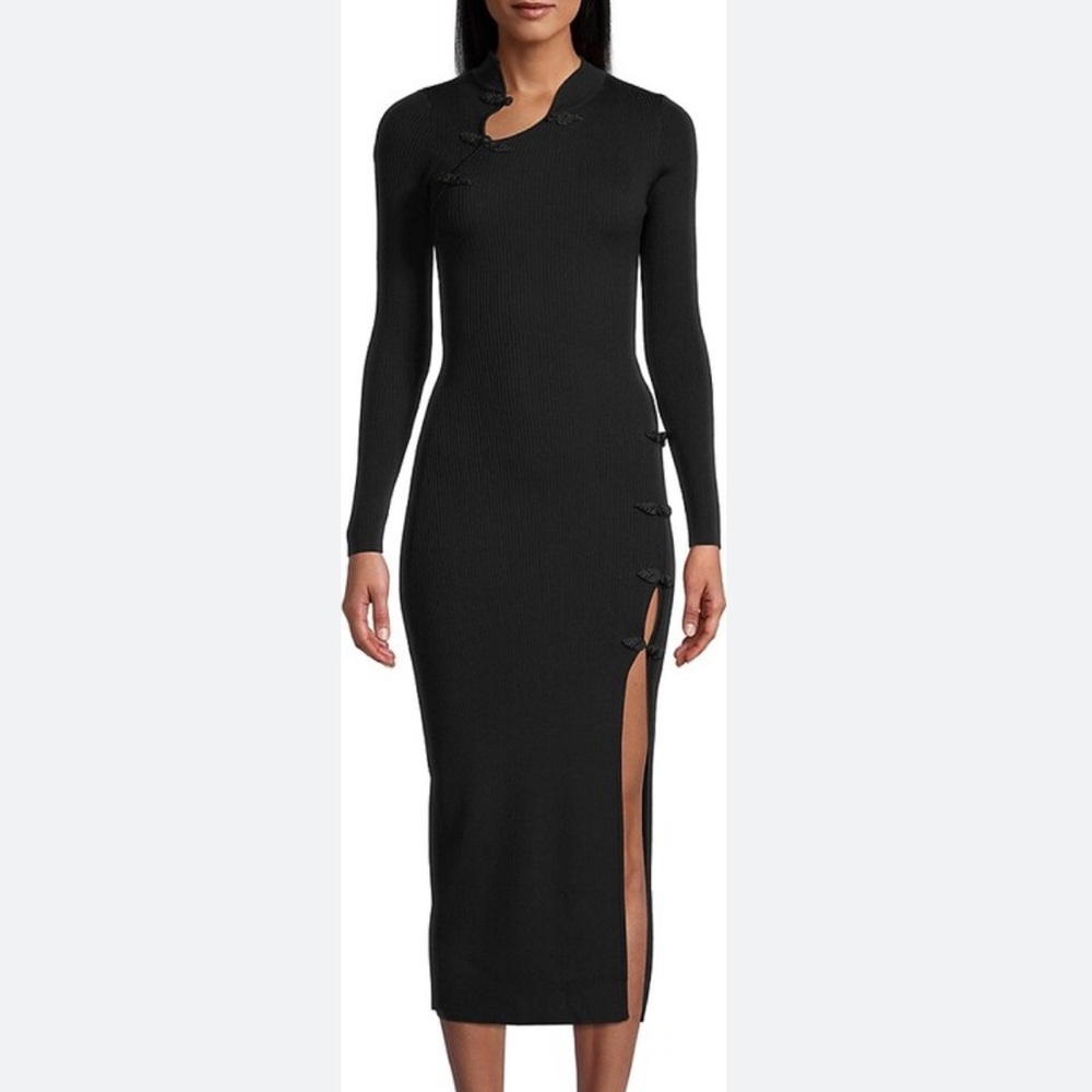 Sau Lee Dylan Rib-Knt Midi-Dress